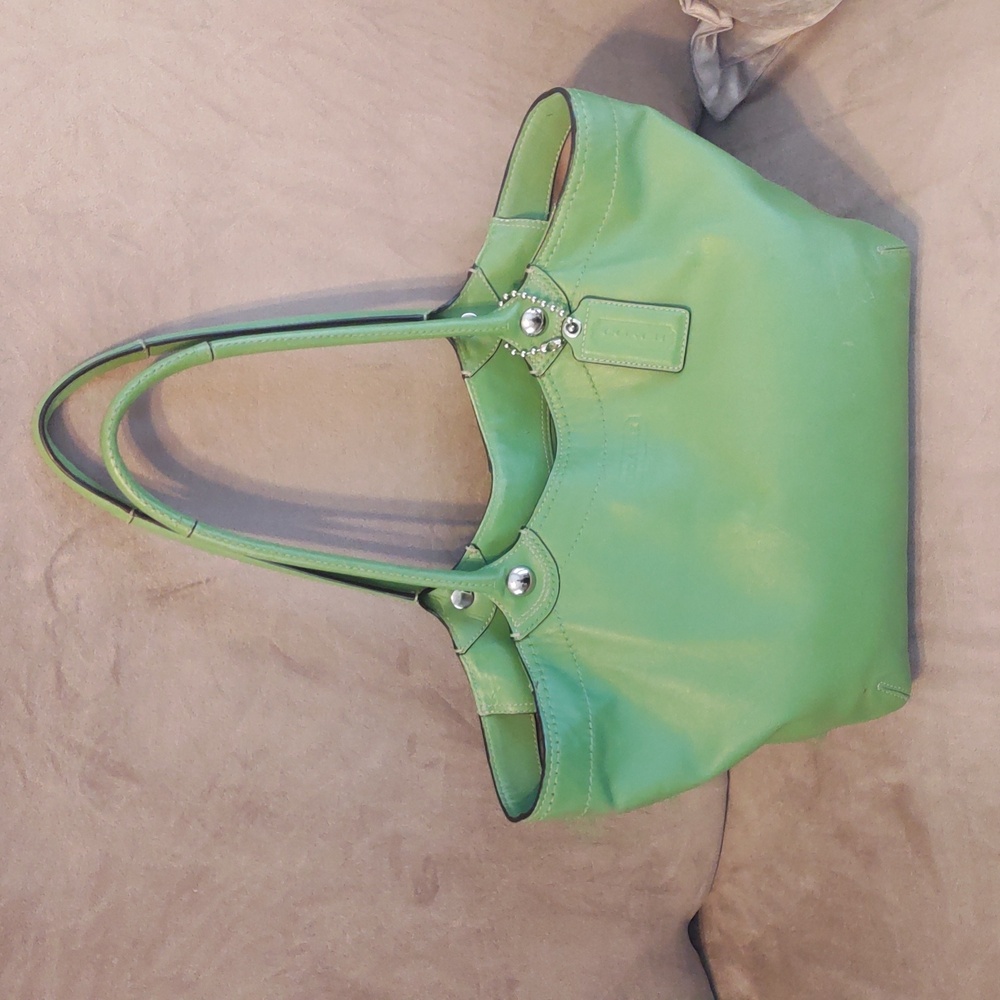 COACH Apple Green Legacy Bleecker Leather Tote Bag F14383 - Picture 15 of 16